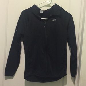 Boys Black Hooded Zip-Up Athletic Jacket